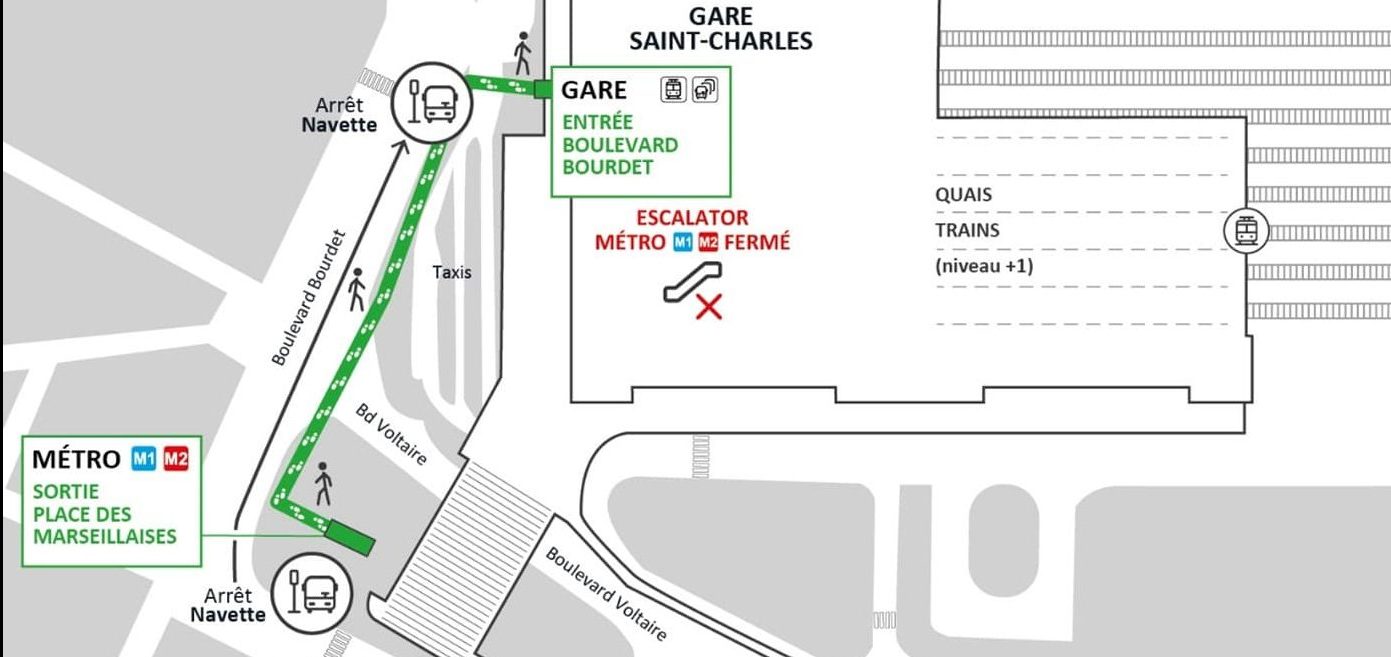 Attention travaux de la Gare SNCF Marseille Saint-Charles